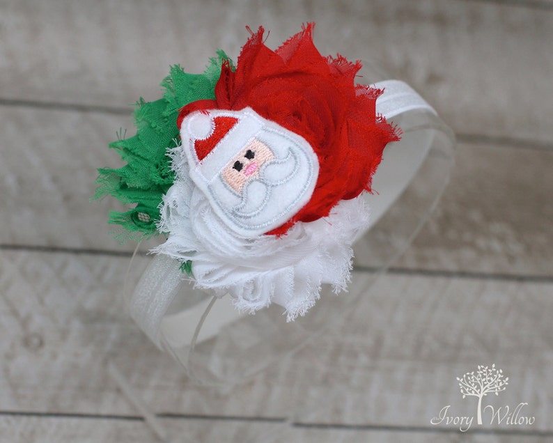 Santa Claus Headband Baby Headband Adult Headband Felt Santa Claus Headband Christmas Headband Red White and Green Headband