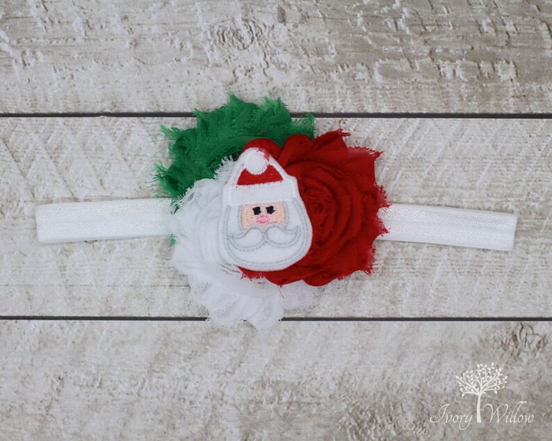 Santa Claus Headband Baby Headband Adult Headband Felt Santa Claus Headband Christmas Headband Red White and Green Headband