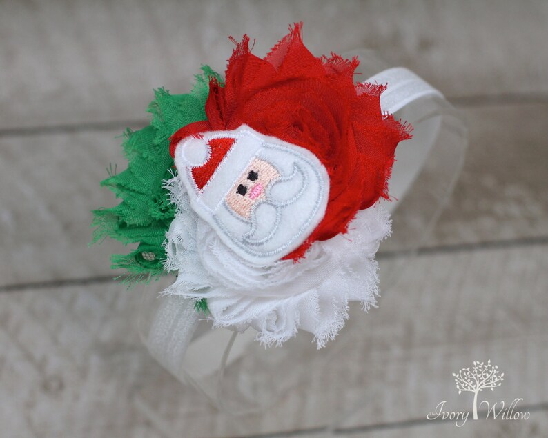 Santa Claus Headband Baby Headband Adult Headband Felt Santa Claus Headband Christmas Headband Red White and Green Headband