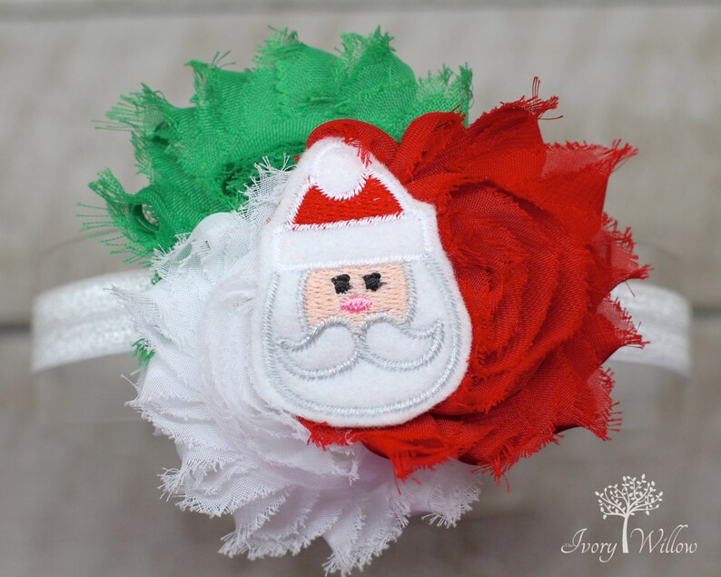 Santa Claus Headband Baby Headband Adult Headband Felt Santa Claus Headband Christmas Headband Red White and Green Headband