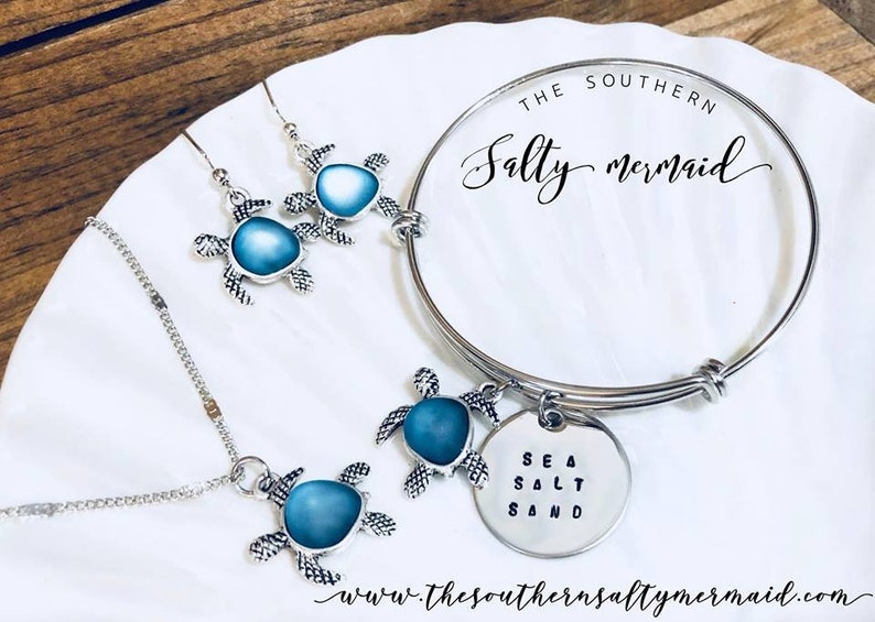 Beach Glass Sea Turtle Sea Salt Sand 3 Piece Set