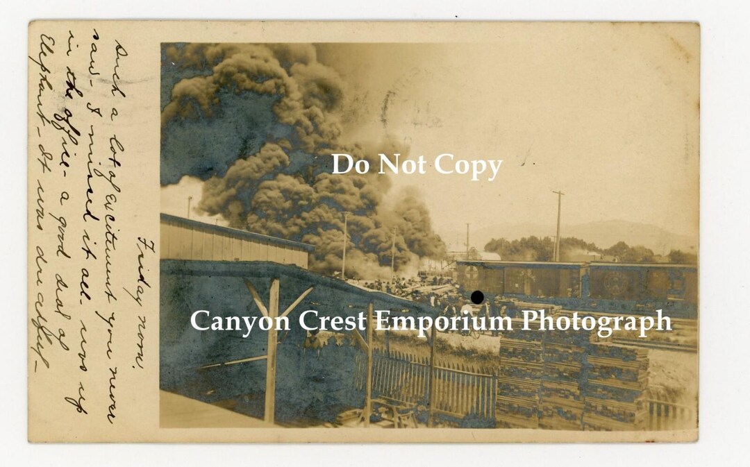 Historic 1908 Explosion Circus Elephant Riverside California Real Photo ...