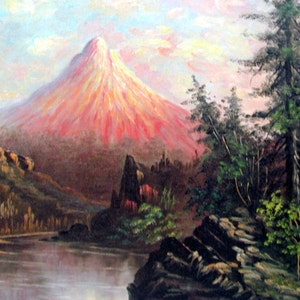 1891 Mt. Hood Oregon ELDA DURHAM CUTLER Landscape Oil Painting Listed Artist image 3