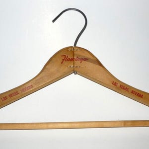 1950-60&#39;s Mid Century Las Vegas Flamingo Casino & Hotel Wood Clothes Hanger