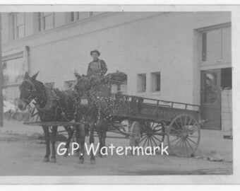RPPC 1911 The Ark Home Furnishing Delivery Wagon Riverside California Photo