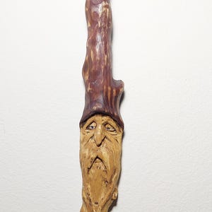 Wood Carving Spirit Old Man Wizard Tree Face