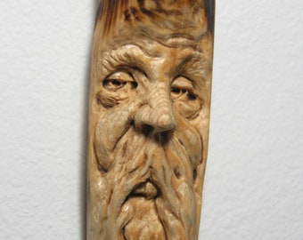 Carved Tree Wood Spirit Old Man Face Primitive Folk Art Sculpture - Etsy