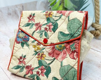 Lovely handkerchief case, Vintage old Case, Floral Design, Lovely handkerchief holder, Jewellery case,  # B32