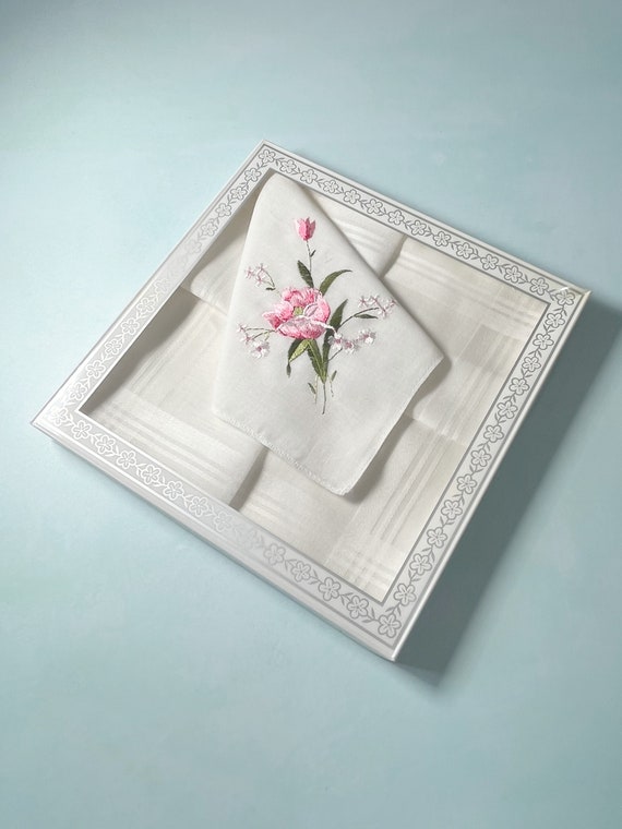 Pink Floral Cotton Handkerchiefs, 2 x beautiful ha