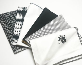 6 x Vintage Patterned Handkerchiefs, Mixed Hankies, 6 beautiful Hankies, Handkerchief  Set, Wedding Hankies, Ladies or Mens