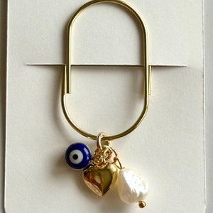 Planner Paper Clip | Pearl Heart Gold Plated Bookmark for Journal | Accessories | Cute Adorable Planning Accessory | Book Placeholder Charm