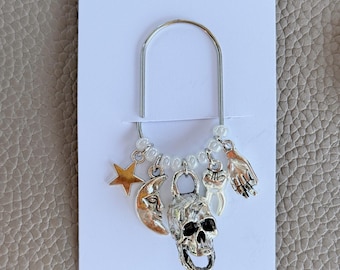 Silver Skull  Planner Paper Clip | Gold Halloween Bookmark for Journal | Accessories |  Planning Accessory | Book Placeholder Charm Fall