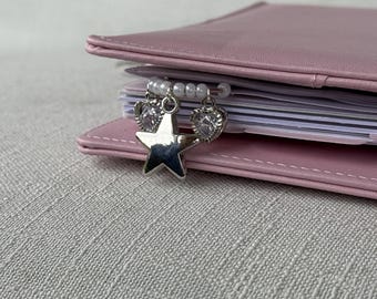 Planner Paper Clip silver Bookmark for Journal with  Stars Accessories Cute Adorable Planning Accessory Book Placeholder heart Charm