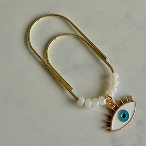 Paperclip gouden planner | Gouden bladwijzer voor dagboek | Boze oog-accessoires | Leuk en schattig planningsaccessoire | Tijdelijke aanduiding voor boek
