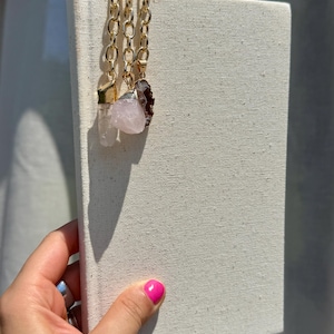 Quartz rose, trombone, marque-page géant pour accessoires de journal, accessoire de planification, espace réservé pour livre pour marque-page girly, décor agate