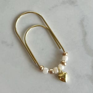 Planner Paper Clip | Gold Plated Heart Bookmark for Journal | Accessories | Cute Adorable Planning Accessory | Book Placeholder Charm