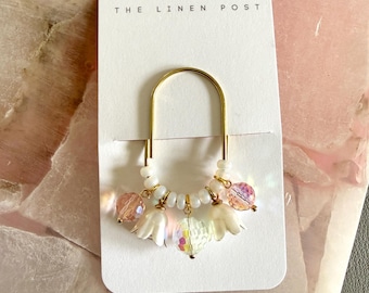 Planner Paper Clip: Floral Glass Beads - Cute Journal Accessory