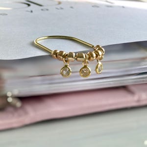 Planner Paper Clip | Diamond CZ Gold Plated Bookmark for Journal | Accessories | Cute Adorable Planning Accessory | Book Placeholder Charm