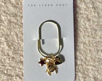 Planner Paper Clip: Gold Beetle Charm - Jumbo Size Bookmark