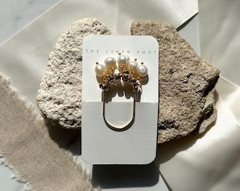 Clip para planificador / Marcador de libros dorado con perla de agua dulce para diario / Accesorios / Lindo y adorable accesorio de planificación / Amuleto para marcar la posición de un libro