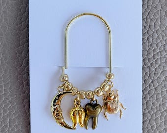 Moon Card Planner Paper Clip | Gold Halloween Bookmark for Journal | Accessories |  Planning Accessory | Book Placeholder Charm Fall Bug