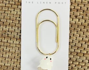 Halloween Planner Paper Clip | Ghost Gold Bookmark for Journal | Accessories | Cute Adorable Planning Accessory | Book Placeholder Charm