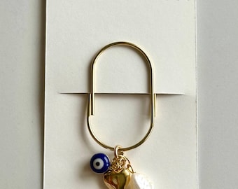 Planner Paper Clip | Pearl Heart Gold Plated Bookmark for Journal | Accessories | Cute Adorable Planning Accessory | Book Placeholder Charm