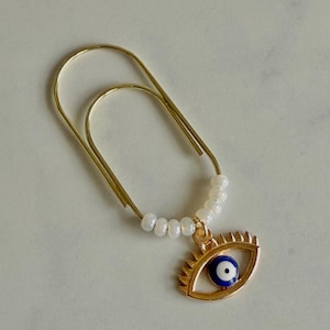 Paperclip gouden planner | Gouden bladwijzer voor dagboek | Boze oog-accessoires | Leuk en schattig planningsaccessoire | Tijdelijke aanduiding voor boek