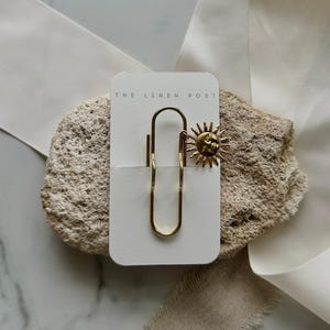 Pen Holder Bookmark Journal Sun | Accessories | Cute Planning Accessory | Book Charm Book Mark | Gold Pen Loop Notebook