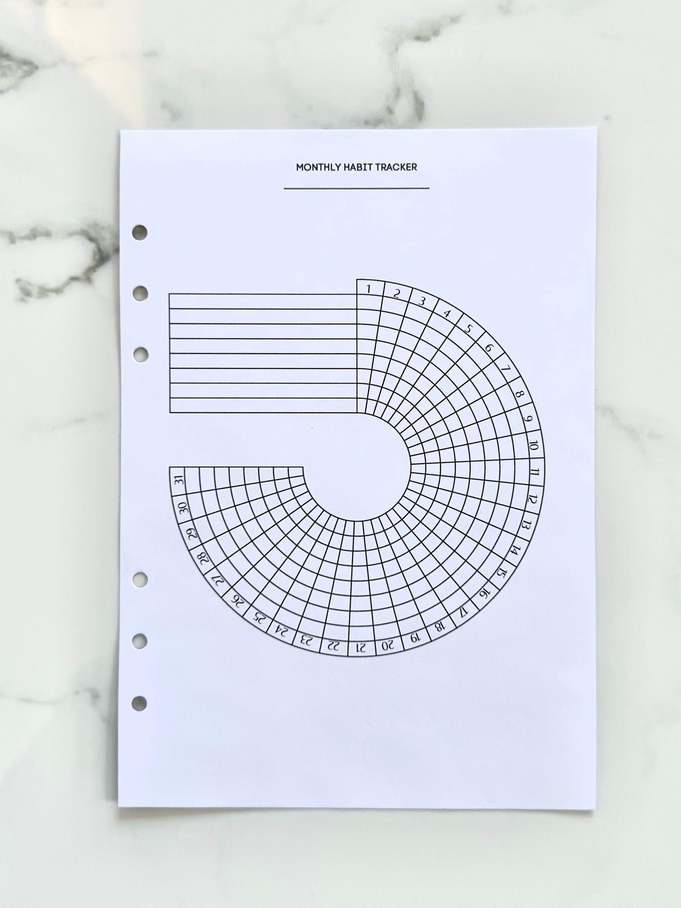 Planner Insert Monthly Habit Tracker Page A5 Journal Page - Etsy