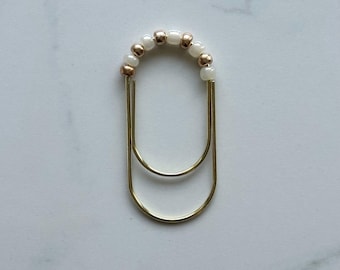 Planner Paper Clip | Beaded Bookmark for Journal | Gold Planner Accessories | Cute Adorable Planning Accessory | Book Jumbo Placeholder
