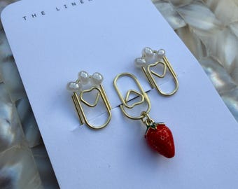 Mini Gold Paper Clips | Gold Plated Cute Stationary Paperclips | Planner Accessories | Heart Shaped Journal Charm | Office Supplies | summer