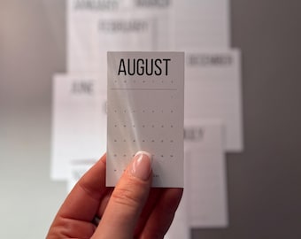 Monthly Calendar Cards: 2026 Planner Inserts for Dashboard