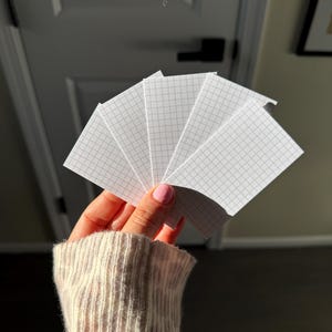 Planner Dashboard Insert Cards, Grid Lined, Off White (Set of 10)