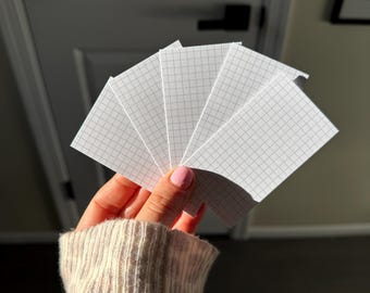 Planner Dashboard Insert Cards, Grid Lined, Off White (Set of 10)