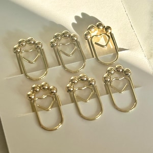 Mini Gold Paper Clips | Gold Plated Cute Stationary Paperclips | Planner Accessories | Heart Shaped Journal Charm | Office Supplies |Planner