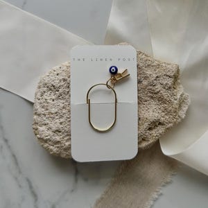Planner Paper Clip | Evil Eye Initial Gold Bookmark for Journal | Accessories | Cute Adorable Planning Accessory | Book Placeholder Charm