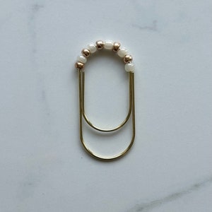 Planner Paper Clip | Beaded Bookmark for Journal | Gold Planner Accessories | Cute Adorable Planning Accessory | Book Jumbo Placeholder