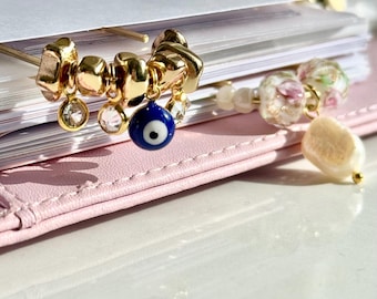 Planner Paper Clip | Evil Eye CZ Gold Plated Bookmark for Journal | Accessories | Cute Adorable Planning Accessory | Book Placeholder Charm