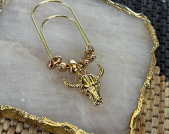 Planner Paper Clip Summer Bookmark Charm for Journal Accessories for Planner Cute Adorable Planning Accessory Book Charm Gold Skull Spooky