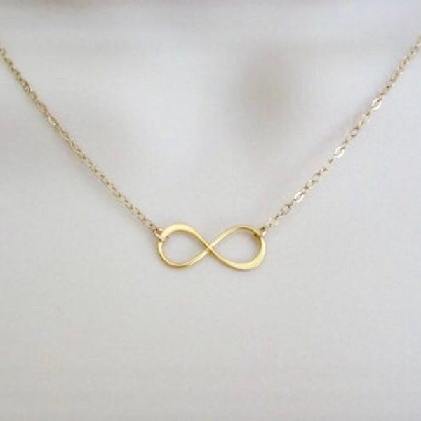Infinity Necklace. Gold Infinity Necklace. Gold Filled Jewelry. Gold Over Silver Infinity. Bridal. Friendship Necklace. Gift for Her. BFF
