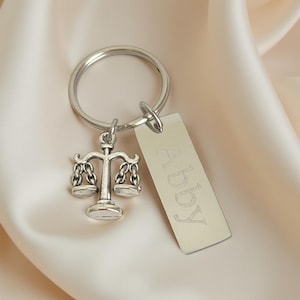 Scale of Justice Key Chain. Customized Lawyer Key Chain. Law Assistant Key Chain. Attorney of Law. Personalized Stainless Steel Key Chain.