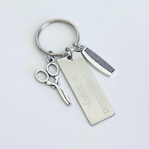 Personalized Hair Stylist Key Chain. Customized Stainless Steel Tag. Name Key Chain. Gift for Hair Stylist. Hair Salon. Thank You Gift.