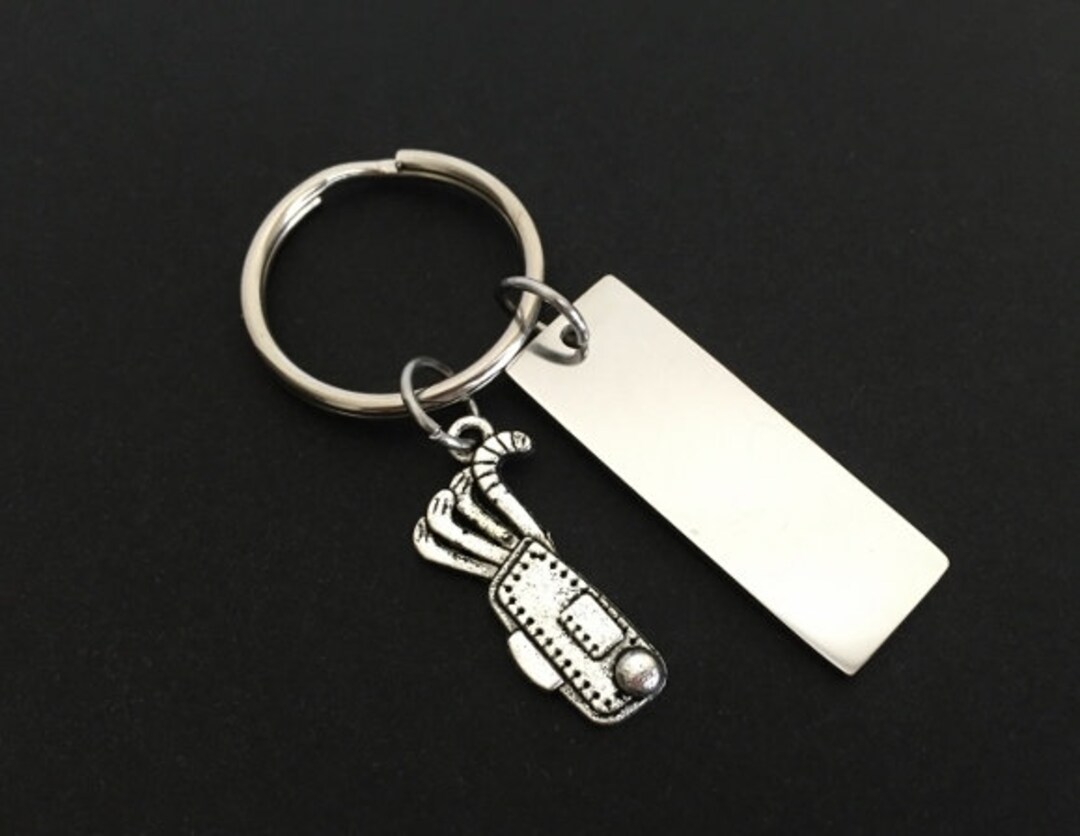 Personalized Golf Key Chain. Customized Golf Club Key Chain. Engraved