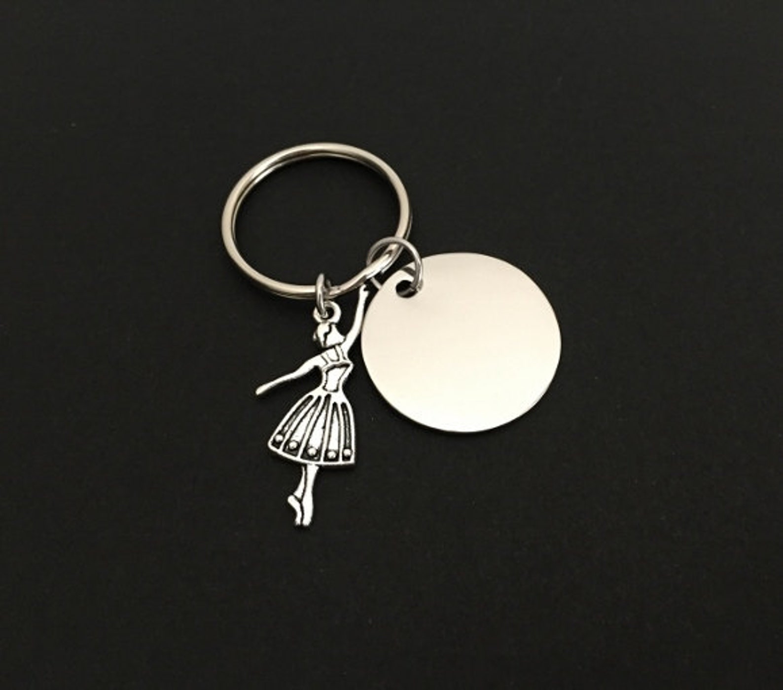 dancer key chain. personalized name key chain. ballet key chain. engraved ballerina key chain. gift for ballerina. gift for girl