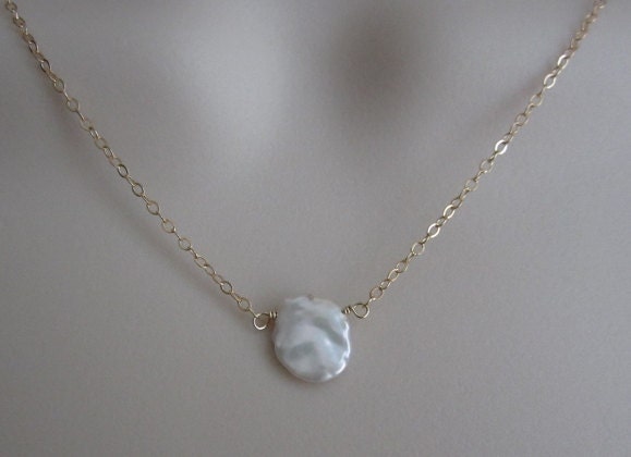 Simple Pearl Necklace. Pearl Choker. Keshi Pearl - Etsy