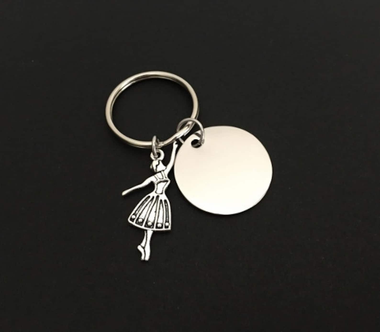 dancer key chain. personalized name key chain. ballet key chain. engraved ballerina key chain. gift for ballerina. gift for girl