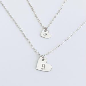 Delicate Sterling Silver Initial Heart Charm Necklace. Minimalist Sideway Heart Necklace. Personalized Jewelry. Mother’s Day Gift for Her.
