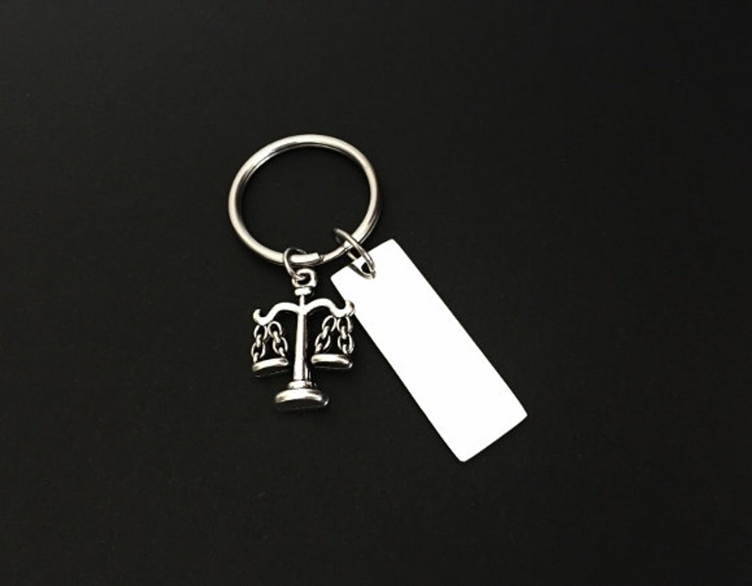 Scale of Justice Key Chain. Customized Lawyer Key Chain. Law Etsy