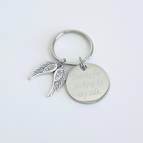 Personalized Angel Wings Key Chain. Customized Stainless Steel Tag. Name Key Chain. Remembrance Key Chain. Memorial Key Chain. Memory Gift.